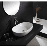 Ceramic Hand Wash Basin Modern Sink Faucet Oval