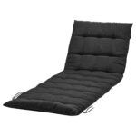 Sun lounger pad, black, 190x60 cm