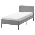 Upholstered bed frame, light grey, 120x200 cm