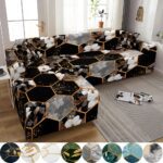 Elastic Sofa Cover Geometric Marble Leaves Slipcover Couch Sofa Armchair Case
