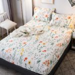 Cotton Bedsheet with Elastic Queen Size Floral Style