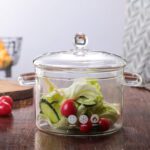 Glass Pot With Glass Lid Handle Kitchenware Cookware Fire Electric Stove