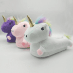 Fluffy Pluffy Unicorn Slippers Multi-Colored Warm Comfortable Heel For Kid