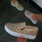 Women Flat Loafers Shinning Crystal Rhinestone