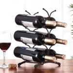 European style 6 Bottle Wine Rack Metal Freestanding