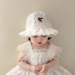 Cherry lace fisherman hat for girl kid 0-2y